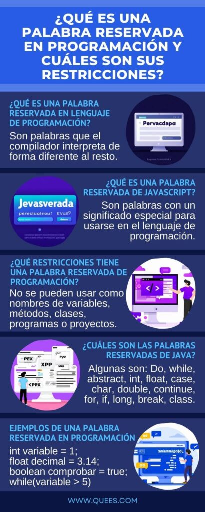 infografia palabra reservada programacion